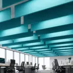 Баффл потолочный 2400x600 RAL, войлочный в офисе